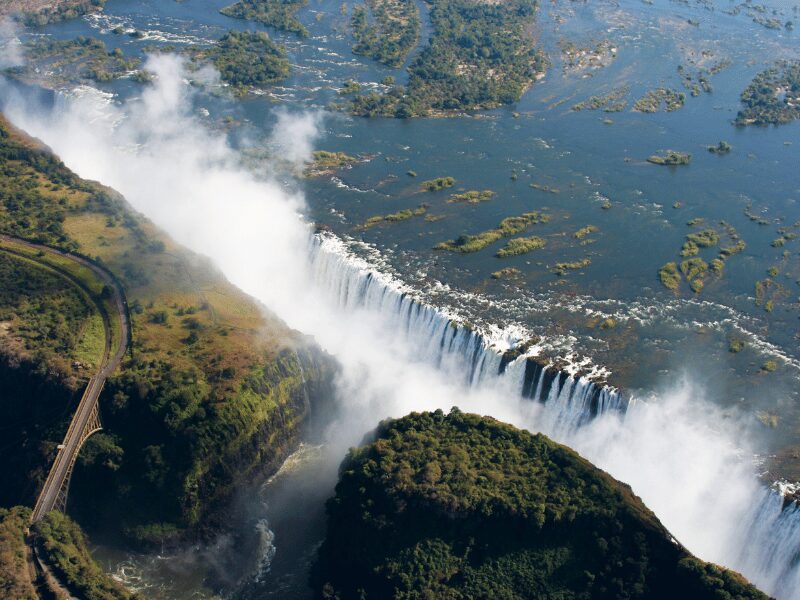 aerial view of Victoria Falls