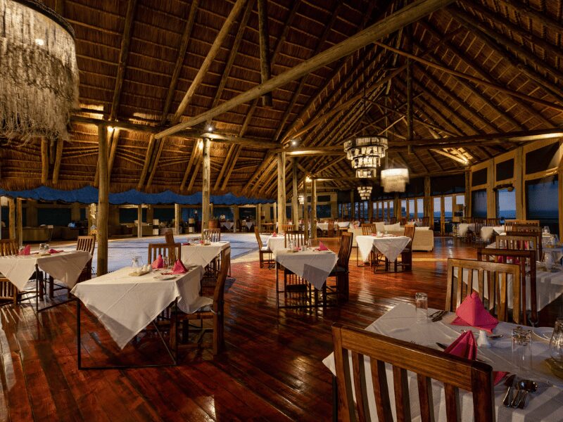 dining room of a safari lodge in tanzania