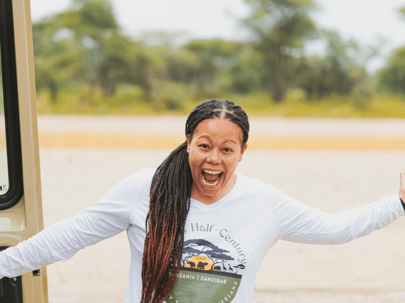Client on a trip with Good Earth Tours, how they picked between private vs group safari