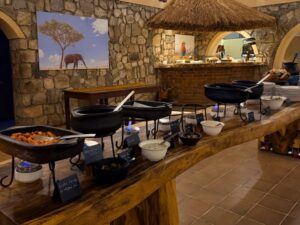 The buffet spread at Tarangire Safari Lodge